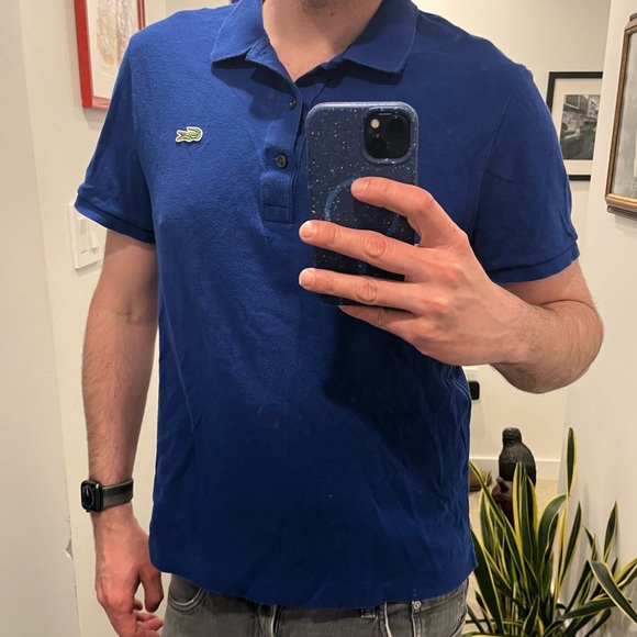 LACOSTE Pique Polo slim fit Mens US L / FR 6 Royal Blue - Picture 2 of 9